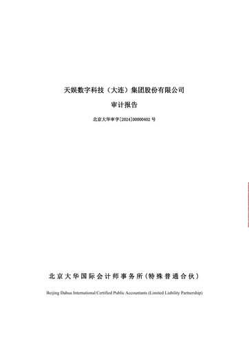 Thumbnail Tianyu Digital Technology (Dalian) Financial Statement 2023