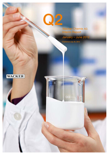 Thumbnail Wacker Chemie
 Half-year Report 2012-h1