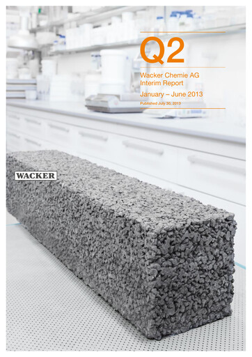 Thumbnail Wacker Chemie
 Half-year Report 2013-h1