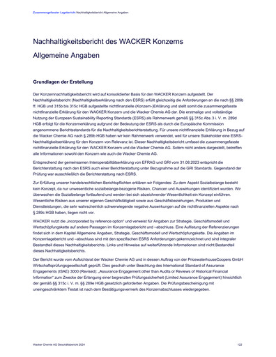 Miniature Wacker Chemie
 Rapport de durabilité 2024