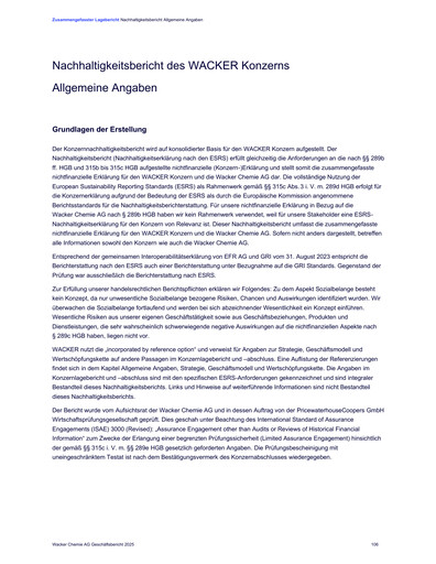 Miniature Wacker Chemie
 Rapport de durabilité 2025