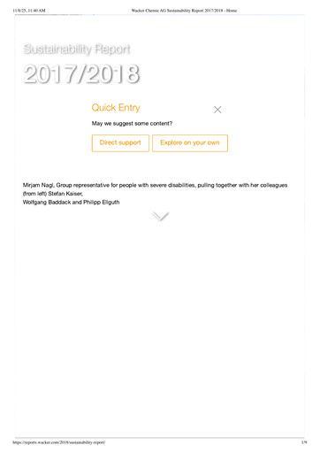 Thumbnail Wacker Chemie
 Sustainability Report 2017-2018