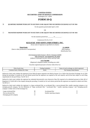 Vorschaubild Kulicke and Soffa Industries Quartalsbericht 2021-q2