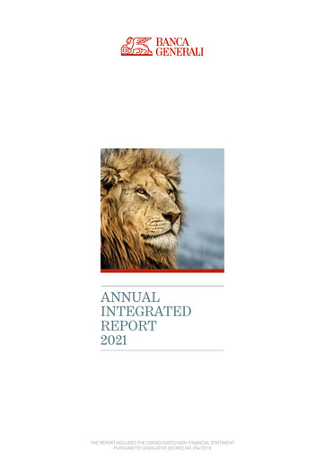 Thumbnail Banca Generali Annual Report 2021