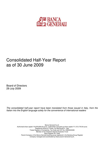 Vorschaubild Banca Generali Halbjahresbericht 2009-h1