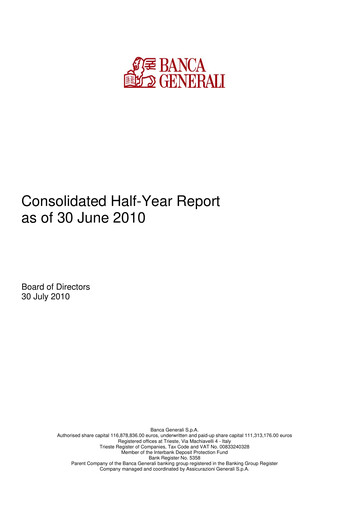 Vorschaubild Banca Generali Halbjahresbericht 2010-h1