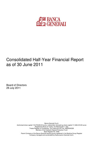 Vorschaubild Banca Generali Halbjahresbericht 2011-h1