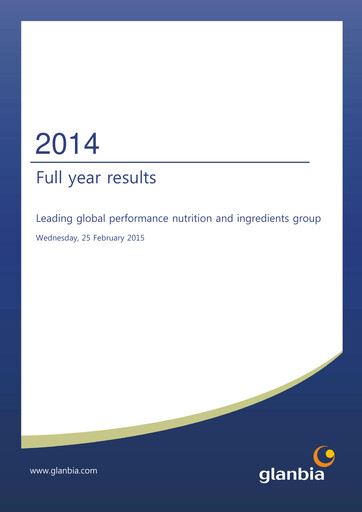 Vorschaubild Glanbia plc Finanzbericht 2014