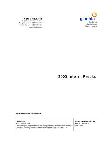 Vorschaubild Glanbia plc Halbjahresbericht 2005-h1