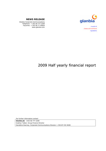 Vorschaubild Glanbia plc Halbjahresbericht 2009-h1