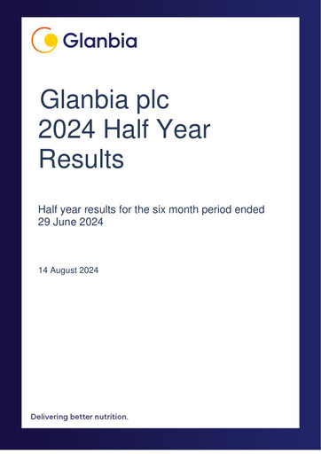 Vorschaubild Glanbia plc Halbjahresbericht 2024-h1