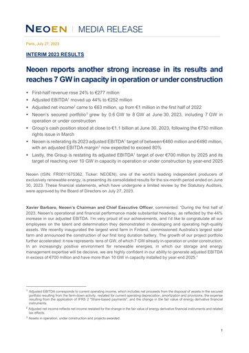 Thumbnail Neoen Half-year Report 2023-h1