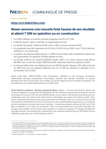 Thumbnail Neoen Half-year Report 2023-h1