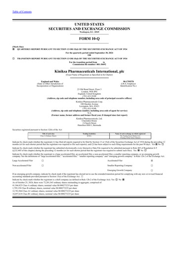 Thumbnail Kiniksa Pharmaceuticals
 Quarterly Report 2024-q3
