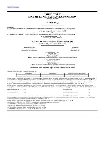 Thumbnail Kiniksa Pharmaceuticals
 Quarterly Report 2025-q3
