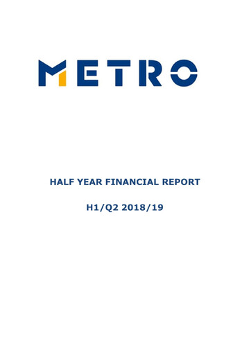 Thumbnail Metro AG
 Half-year Report 2018-h1