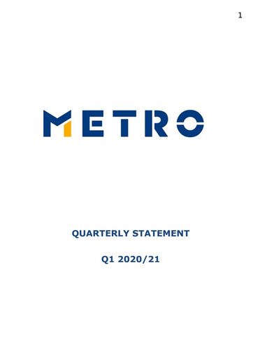 Thumbnail Metro AG
 Quarterly Report 2020-q1