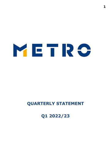 Thumbnail Metro AG
 Quarterly Report 2022-q1