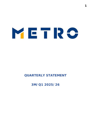 Thumbnail Metro AG
 Quarterly Report 2025-q1