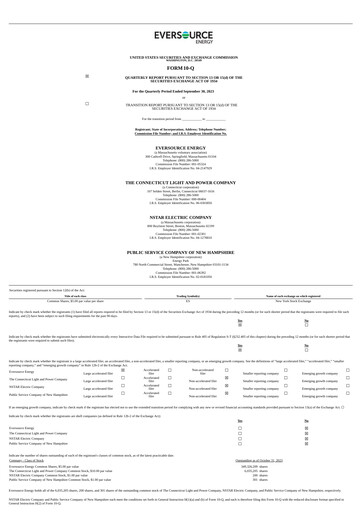 Thumbnail Eversource Energy Quarterly Report 2023-q3