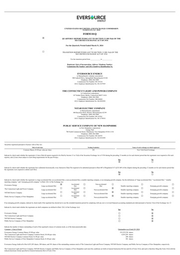 Thumbnail Eversource Energy Quarterly Report 2024-q1