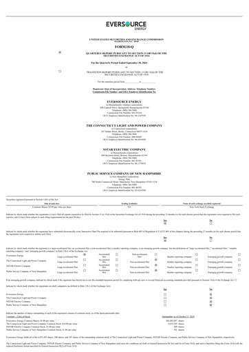 Thumbnail Eversource Energy Quarterly Report 2024-q3