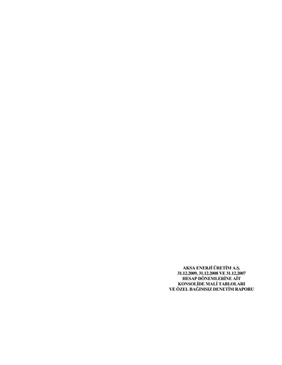 Thumbnail Aksa Energy Financial Statement 2007-2009