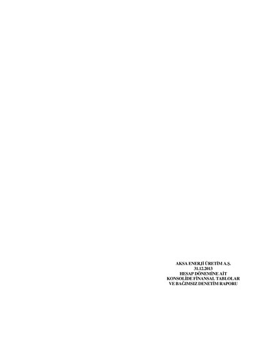 Thumbnail Aksa Energy Financial Statement 2013