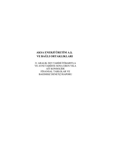 Thumbnail Aksa Energy Financial Statement 2025