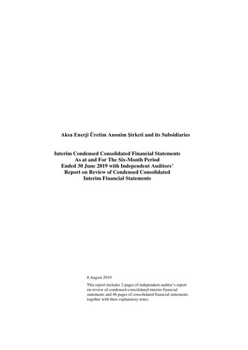Thumbnail Aksa Energy Half-year Report 2019-h1