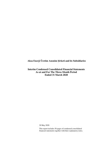 Thumbnail Aksa Energy Quarterly Report 2020-q1