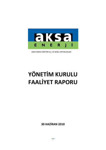 Thumbnail Aksa Energy Quarterly Report 2010-q2