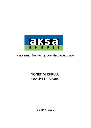 Thumbnail Aksa Energy Quarterly Report 2011-q1