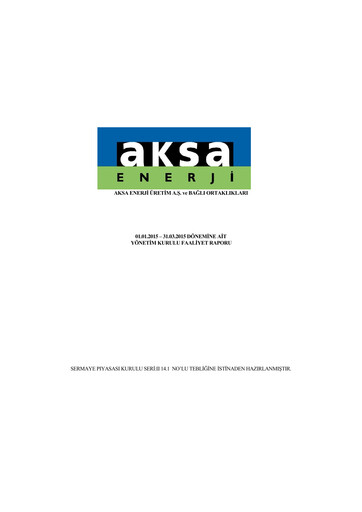 Thumbnail Aksa Energy Quarterly Report 2015-q1
