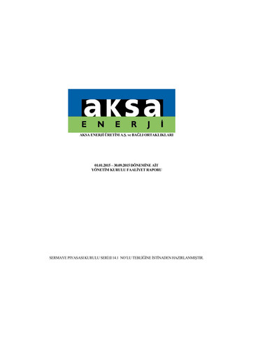 Thumbnail Aksa Energy Quarterly Report 2015-q3