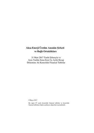 Thumbnail Aksa Energy Quarterly Report 2017-q1