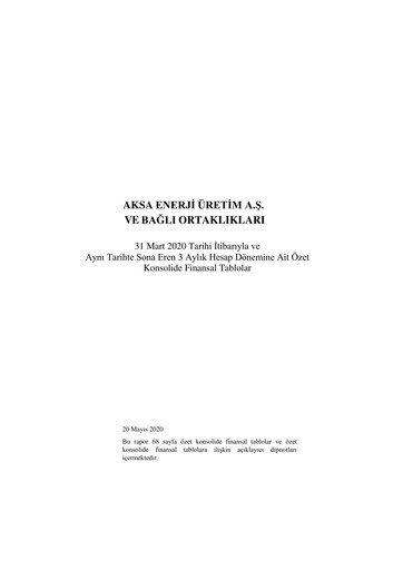 Thumbnail Aksa Energy Quarterly Report 2020-q1