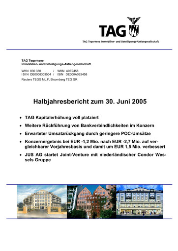 Thumbnail TAG Immobilien
 Half-year Report 2005-h1