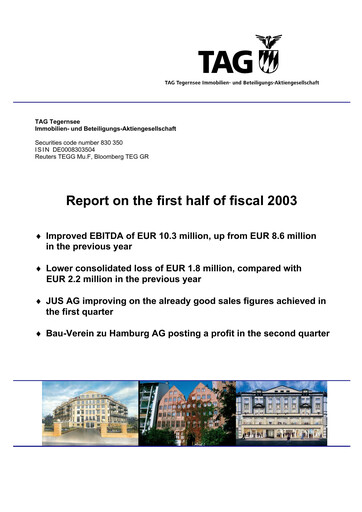 Thumbnail TAG Immobilien
 Half-year Report 2003-h1