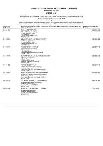Thumbnail Exelon Corporation Annual Report 2022