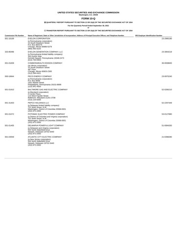 Thumbnail Exelon Corporation Quarterly Report 2021-q3