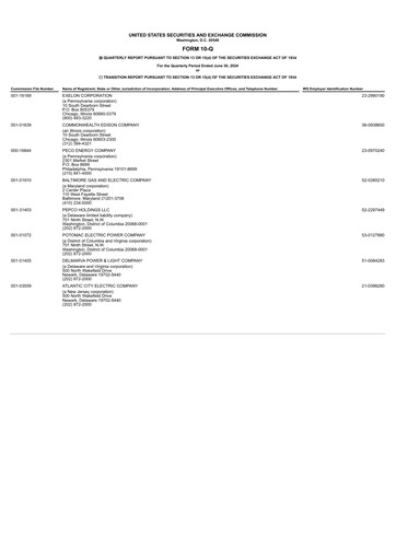 Thumbnail Exelon Corporation Quarterly Report 2024-q2