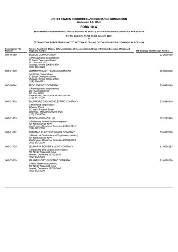 Thumbnail Exelon Corporation Quarterly Report 2026-q2