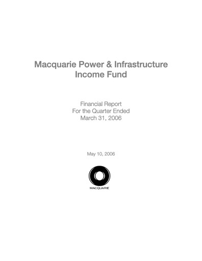 Thumbnail Capstone Infrastructure Quarterly Report 2006-q1