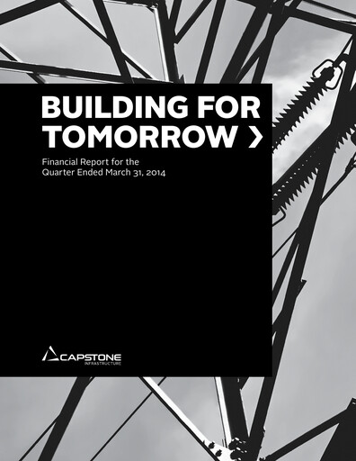 Thumbnail Capstone Infrastructure Quarterly Report 2014-q1
