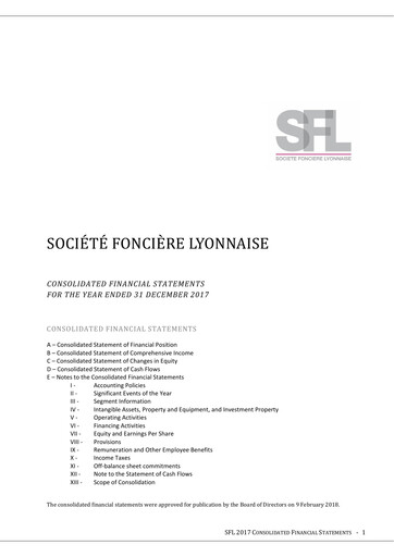 Miniature Société Foncière Lyonnaise Bilan financier 2017