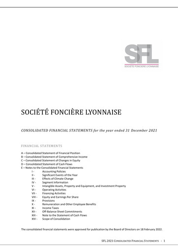 Miniature Société Foncière Lyonnaise Bilan financier 2021