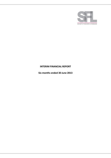 Miniature Société Foncière Lyonnaise Rapport semestriel 2013-h1