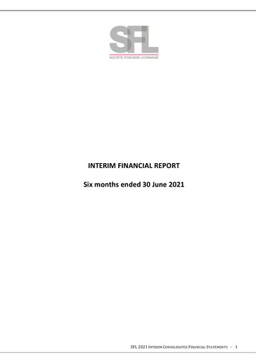 Miniature Société Foncière Lyonnaise Rapport semestriel 2021-h1