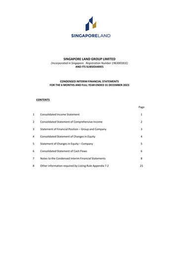 Thumbnail Singapore Land Financial Statement 2023